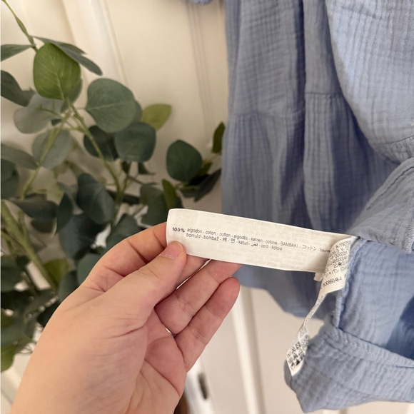 Zara Light Blue Mini Swing Dress NWOT - Picture 7 of 7